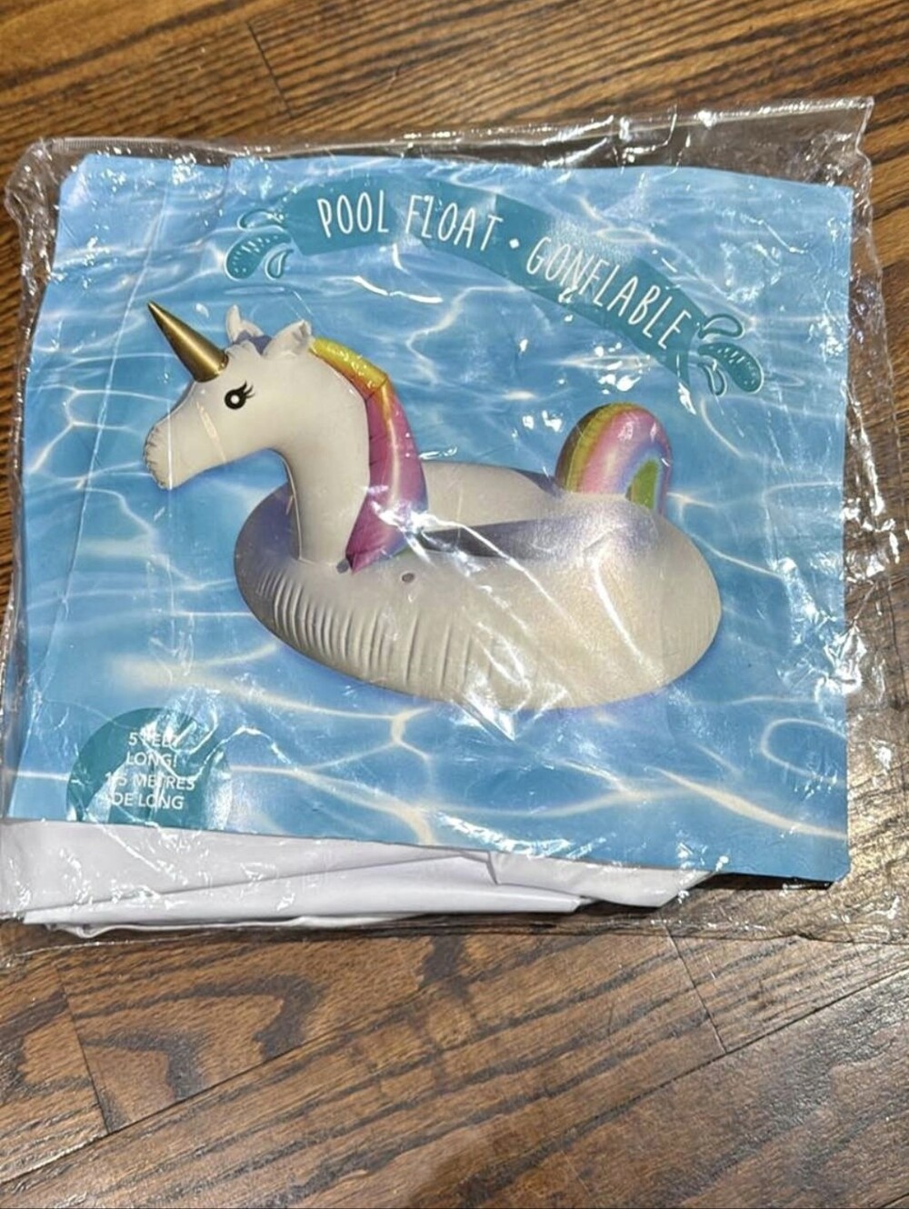 Inflatable Unicorn Pool Float - White with Rainbow Mane